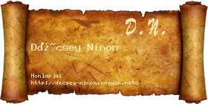 Décsey Ninon névjegykártya